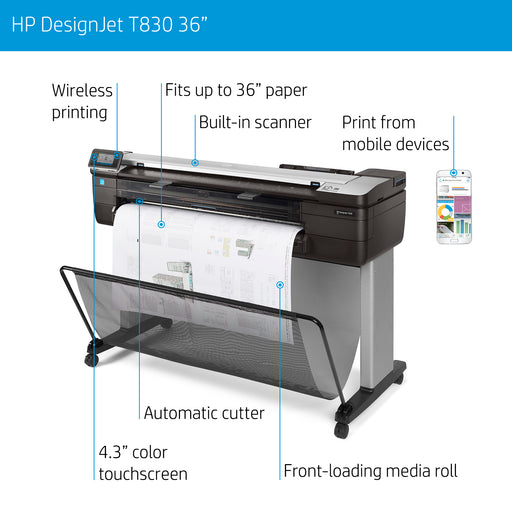 HP DesignJet T830 Mobile 36" MFP Technical Printer